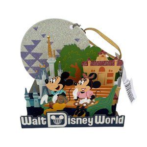 Walt Disney World Mickey and Minnie Mouse Metal Diorama Ornament